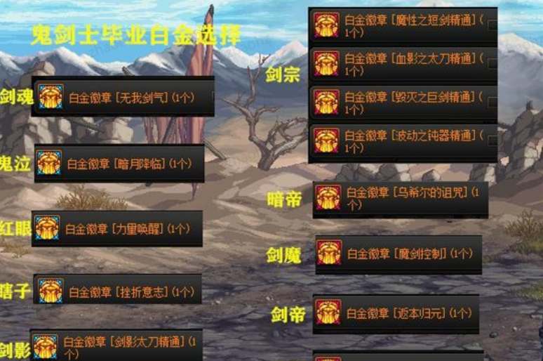 DNF2023全职业白金徽章推荐【附图】